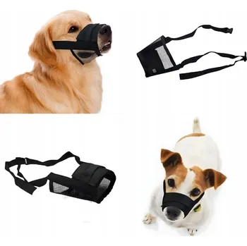 Náhubek pro psa Materiálový náhubek pro psa se síťkou, fyziologický nylonový, bezpečný S