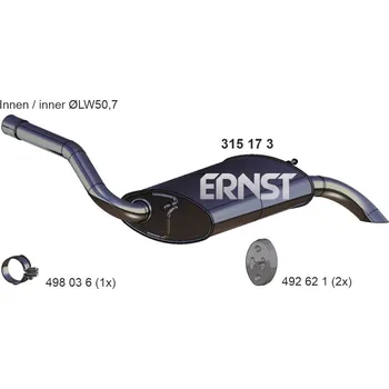 Zadní díl výfuku Zadní tlumič výfuku ERNST 315173