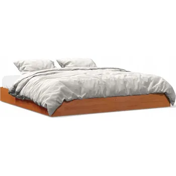 Postel Dřevěná borovicová postel 180x200 cm, barva voskovaný hnědá