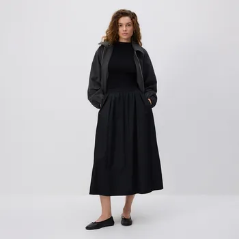 Dámská sukně Reserved - Midi sukně se sklady - černý - 082GG-99X - 082GG-99X-XL