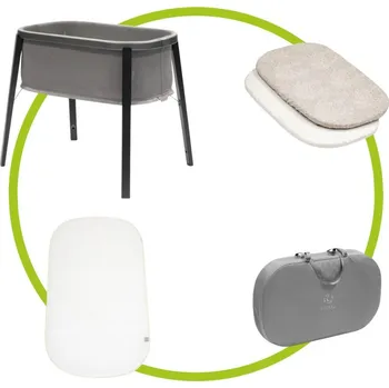 Kočárek Akční set Stokke Snoozi Graphite Grey + prostěradlo na matraci duo pack + ochrana matrace + Snoozi cestovní taška