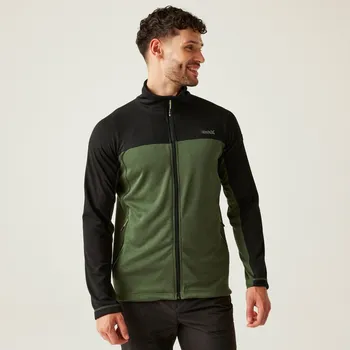 Pánská mikina Pánská fleecová mikina Regatta HIGHTON V černá/zelená 3XL