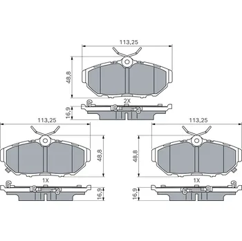 Brzdová destička Sada brzdových destiček, vždy 4 kusy v sadě BOSCH 0 986 460 264
