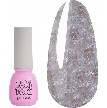 Lak na nehty Hybridní lak na nehty Toki-Toki 69 stříbrný holografický třpytivý 5 ml