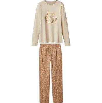 Dámské pyžamo esmara® Dámské pyžamo (bílá/hnědá, S(36/38))