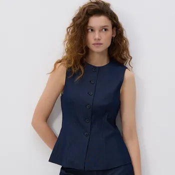 Dámský kabát Reserved - Vypasovaná obleková vesta - tmavomodrá - 398FM-59X - 398FM-59X-42