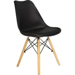 Aga Jídelní židle MR2035, grafitová, hnědá, výška sedadla 42 cm, šířka 42 cm, hloubka 44 cm, celková výška 83 cm STK15516