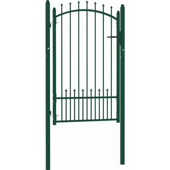 brána vidaXL Plotová branka s hroty ocel 100 x 150 cm [146395] Barva: Zelená