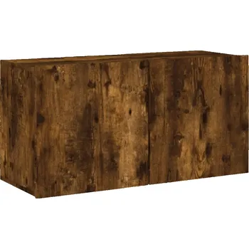 Televizní stolek TV stolek dřevěný 80x30x41 cm, barva dub