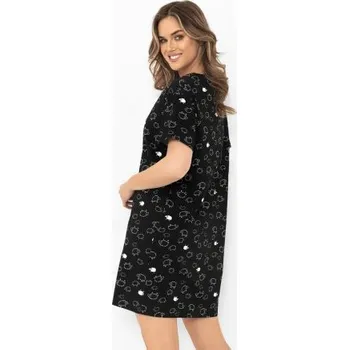 Dámská noční košile Noční košile Italian Fashion Bonnie - bavlna Černo-bílá 2XL