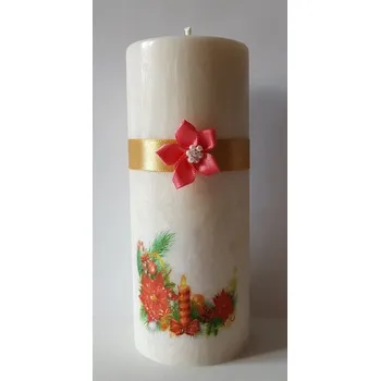 Svíčka Svíčka s vánočním motivem 6, Barva modrá , Vůně Vánoční Vanilka