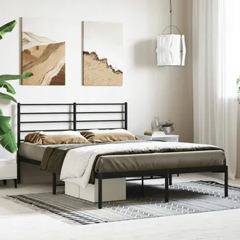 Postel Manželská postel kovová VidaXL 160x200 černá