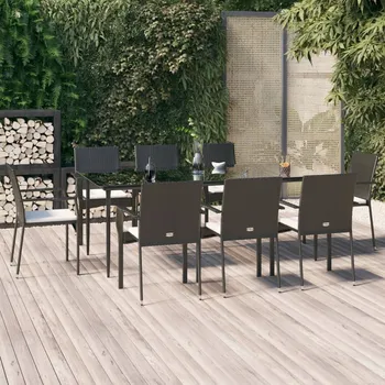Sada zahradního nábytku z umělého ratanu vidaXL černá 9 ks
