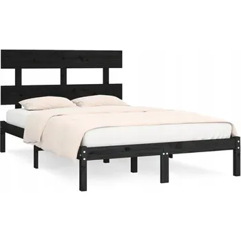 Postel Rám postele dřevěný 200x200 cm černý