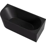 CERANO - Volně stojící akrylátová vana Bianco, pravá - černá matná - 170x80 cm