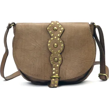 Kabelka Kožená sedlová crossbody kabelka VS 037 béžová