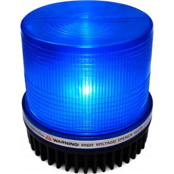 Maják STROBOSKOPICKÁ LAMPA MODRÁ MAGNET MAJÁK VÝSTRAŽNÝ POLICEJNÍ LED 12V 24V