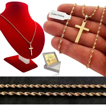 Řetízek SINGAPURSKÝ ŘETÍZEK ŘETÍZEK + KLASICKÝ KŘÍŽ K PŘIJÍMÁNÍ NA KŘTINY + GRAVÍROVÁNÍ