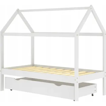 Postel Jednolůžková dřevěná postel 80x160 bílá