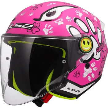 Helma na motorku LS2 OF622 FUNNY II PAWS PINK - XL