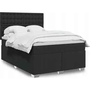 Postel Čalouněná dvoulůžková postel VidaXL 140x190 cm, bílá, černá