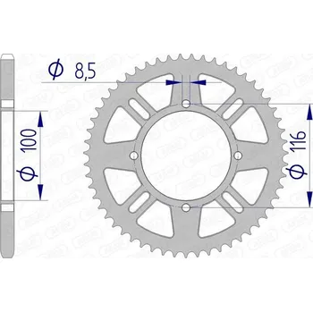 Nářadí na motocykly Hliníková zadní rozeta AFAM 17104420 17104N-49