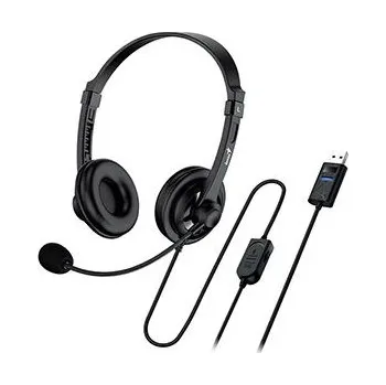 Sluchátka Genius HS-230U sluchátka s mikrofonem, drátová, černá, USB (31710021401)