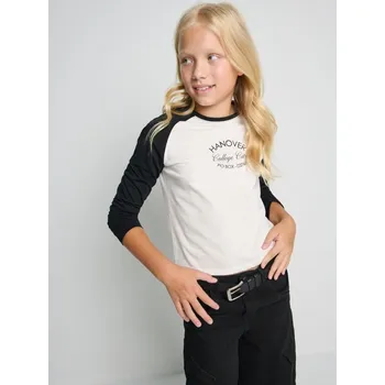 Dívčí oblečení Sinsay - Bavlněná halenka - krémová - 996ET-01X - 996ET-01X-152