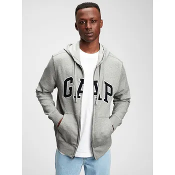 Pánská mikina GAP Mikina Logo arch hoodie - Pánské GAP šedá 1633498