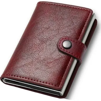 Peněženka Pánská kovová peněženka RFID – tenká, výsuvná, minimalistická Barva (Varianta): Červená