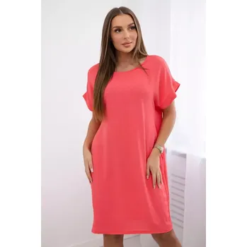 Dámské šaty Dámské šaty s kapsami 5954D malinové uni