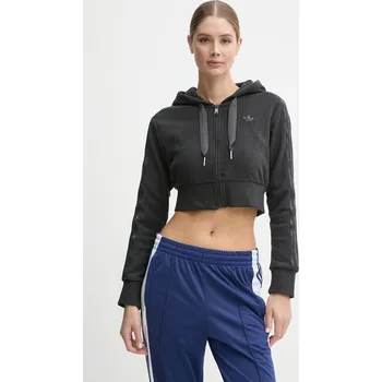 Dámská mikina Mikina adidas Originals Femme Galore Short Fulzip Hoodie JN3006 šedá 90Y, vel. L