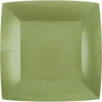 Party nádobí Santex Talíře hranaté olivové 23 x 23 cm 10 ks