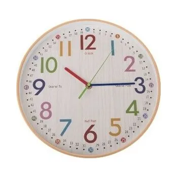 Hodiny Nástěnné hodiny Colorful, pr. 30,5 cm, plast, přírodní