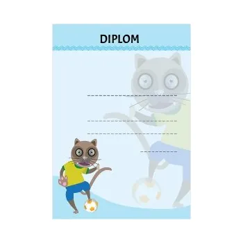 Tiskopis Sportovní diplom - Fotbal, kocour s balonem - A5 DIP-020-A5 Nižší cena pro více kusů!