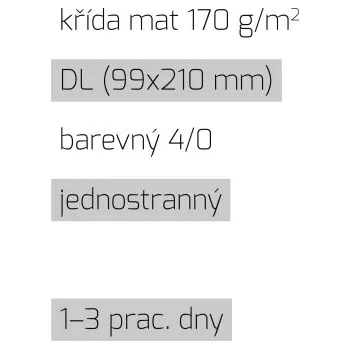 Tiskopis Leták DL 4/0 křída mat 170 g/m2 LT-DL-4/0-170-K Nižší cena pro více kusů!