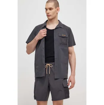 Pánská košile Košile Columbia Painted Peak pánská, šedá barva, regular, s klasickým límcem, 2074541 90X, vel. S