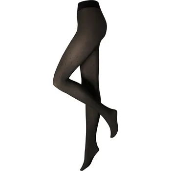 Dámské punčochy esmara® Dámské termo punčochové kalhoty s vnitřní stranou v tělové barvě 70 DEN (puntíky/černá, L(44/46))