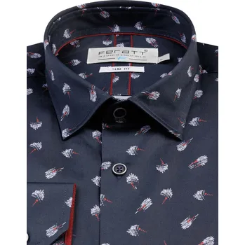 Pánská košile FERATT Košile LAMAR tmavě modrá SLIM Velikost: L