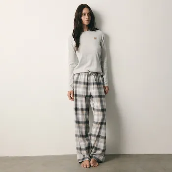 Dámské tričko Reserved - Dvoudílná pyžamová souprava s&nbsp;potiskem medvěda - světle šedá - 201EY-09X - 201EY-09X-XL