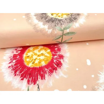 Mirtex Plátno DOMESTIK 145/26864-1 Velké pampelišky šíře 220cm Zbytková metráž