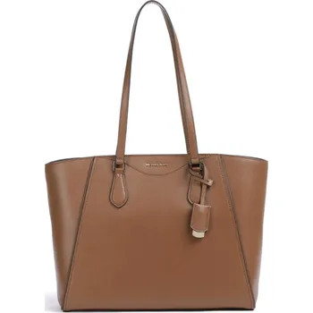 Hnědá velká kožená kabelka Michael Kors Taryn