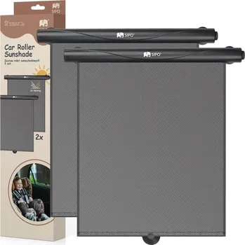 SIPO Sluneční clona roleta, 2 ks, černá