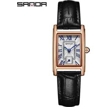 Hodinky Dámské hodinky s obdélníkovým ciferníkem – elegantní styl Barva (Varianta): P1116 Black Rose