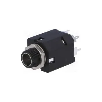 Elektrická zásuvka Zásuvka Jack 6,35mm zásuvka stereo s dvojitým vypínačem THT