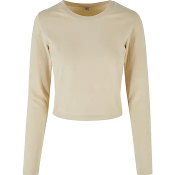 Dámské tričko Build Your Brand dámské Crop tričko s dlouhým rukávem Build Krémová L