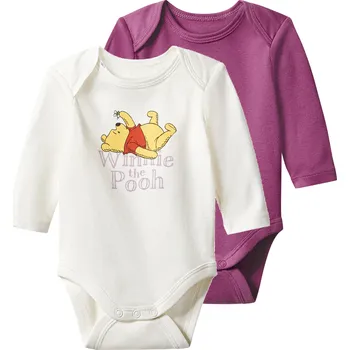 Dívčí body s BIO bavlnou, 2 kusy (Medvídek Pú / bobulová / bílá, 74/80)