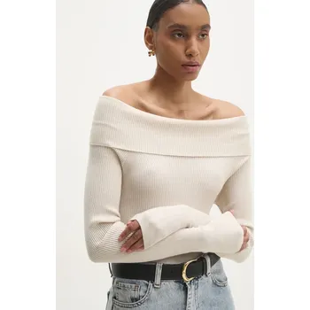 Dámský svetr Svetr Answear.LAB dámský, béžová barva, lehký PE367.hos 80X, vel. S/M