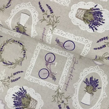 Voděodolná Bavlna Talia - Levandule na režném