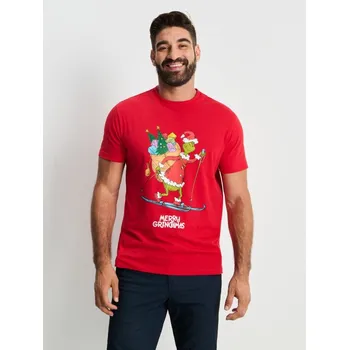 Pánské tričko Sinsay - Tričko s krátkým rukávem Grinch - červená - 815GP-33X - 815GP-33X-L